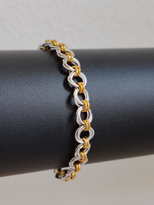 Mobius bracelet, silver-gold