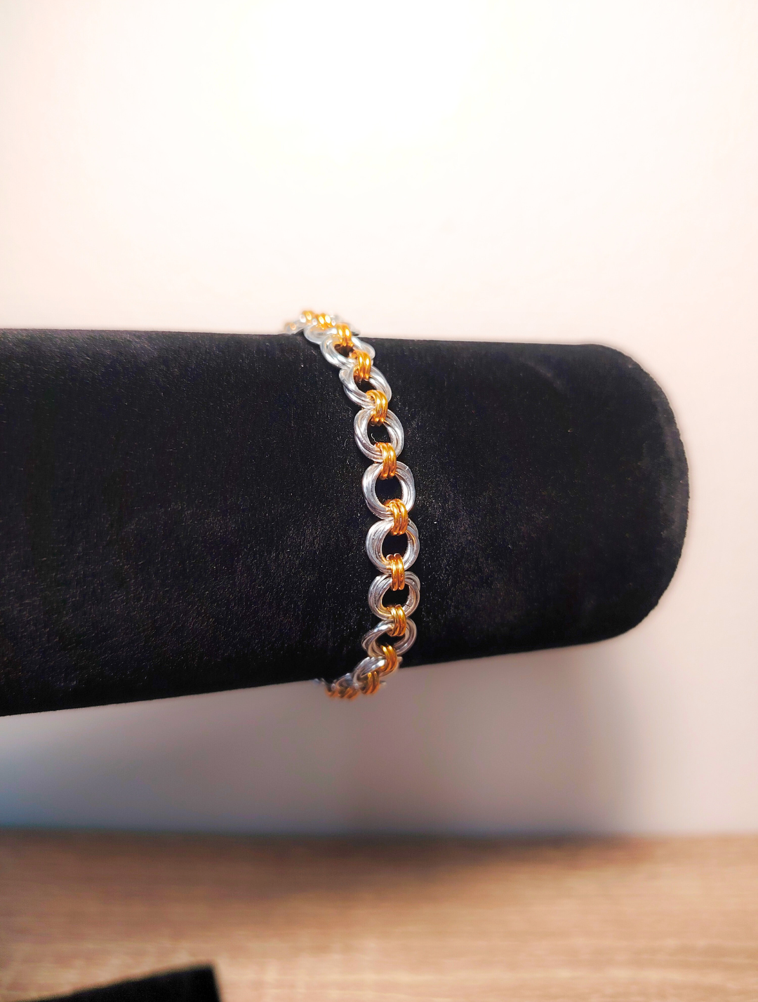 Mobius bracelet, silver-gold