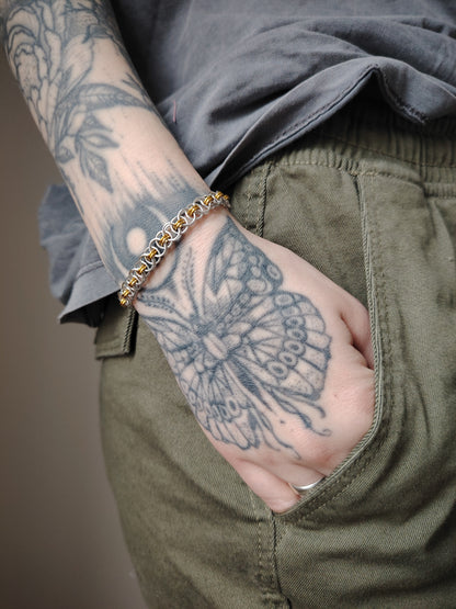 Helm bracelet, silver-gold
